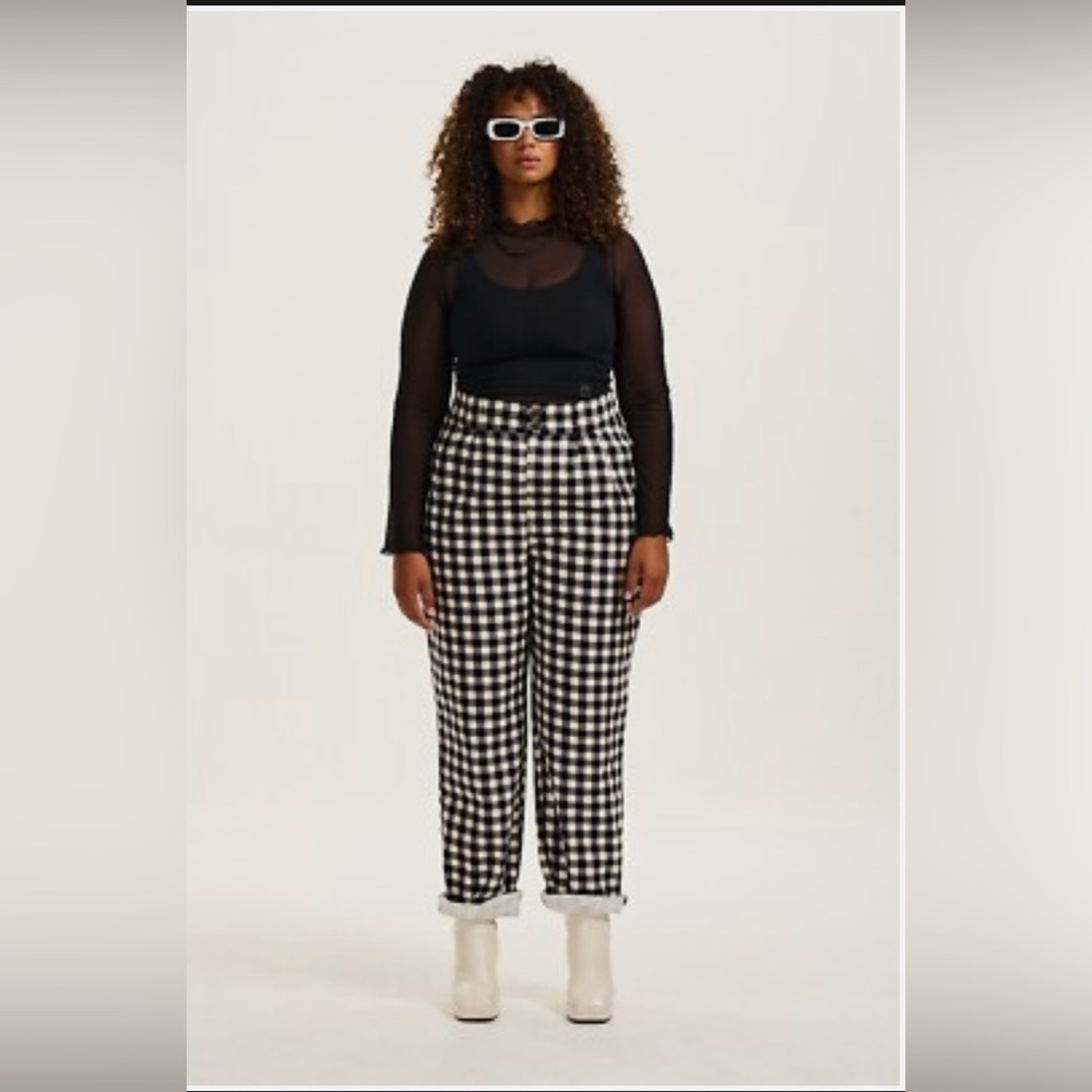 Lucy & Yak Black and White Checkered Jeans
